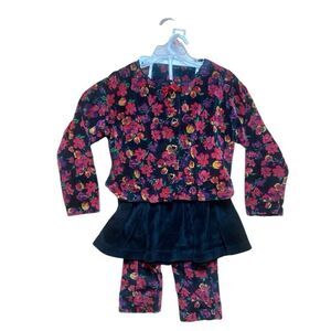 Jitterbug SZ 6x vintage 3-piece velour floral outfit